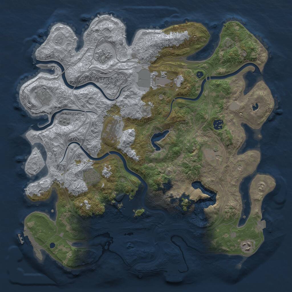 Rust Map: Procedural Map, Size: 4250, Seed: 550417, 16 Monuments