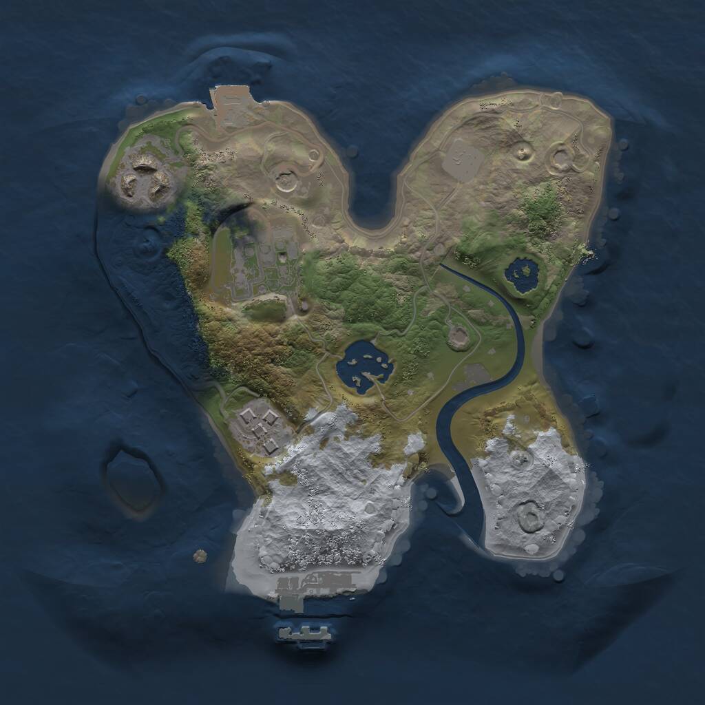 Rust Map: Procedural Map, Size: 2069, Seed: 50000, 7 Monuments