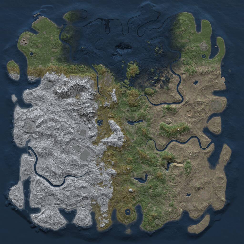Rust Map: Procedural Map, Size: 6000, Seed: 1430817759, 17 Monuments