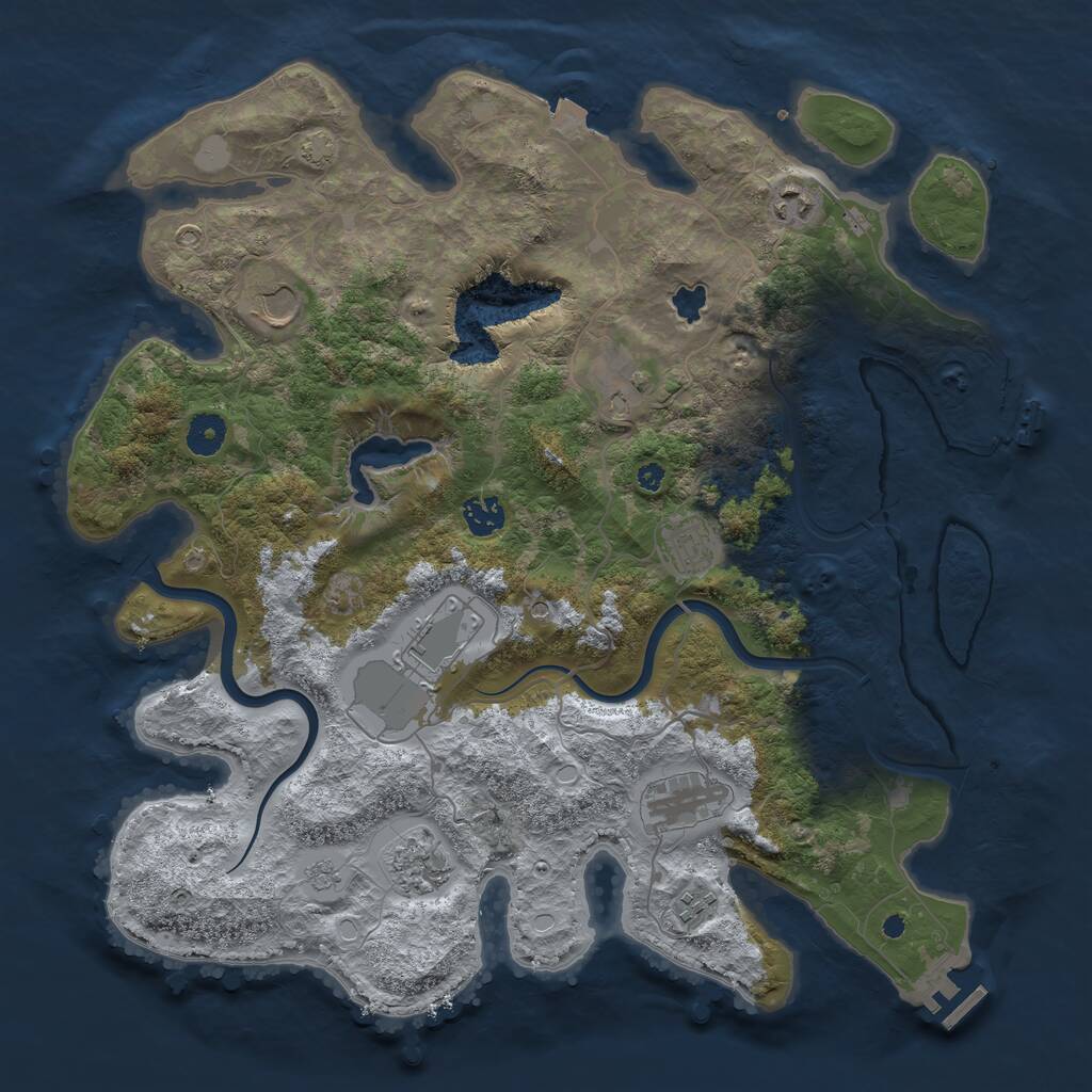 Rust Map: Procedural Map, Size: 4000, Seed: 299504078, 15 Monuments