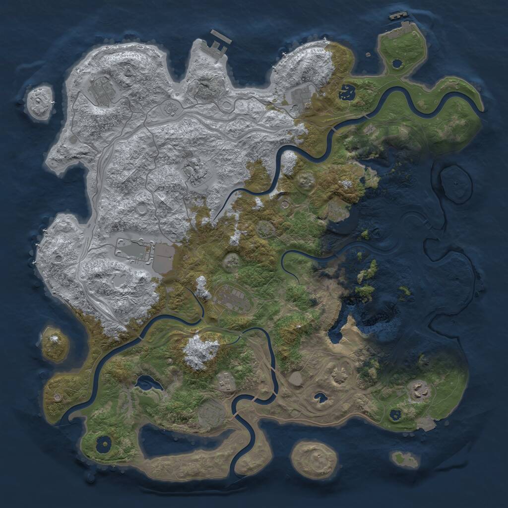 Rust Map: Procedural Map, Size: 4500, Seed: 361561692, 16 Monuments