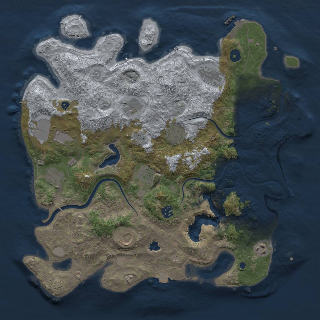 Rust Map: Procedural Map, Size: 4000, Seed: 45575, 16 Monuments