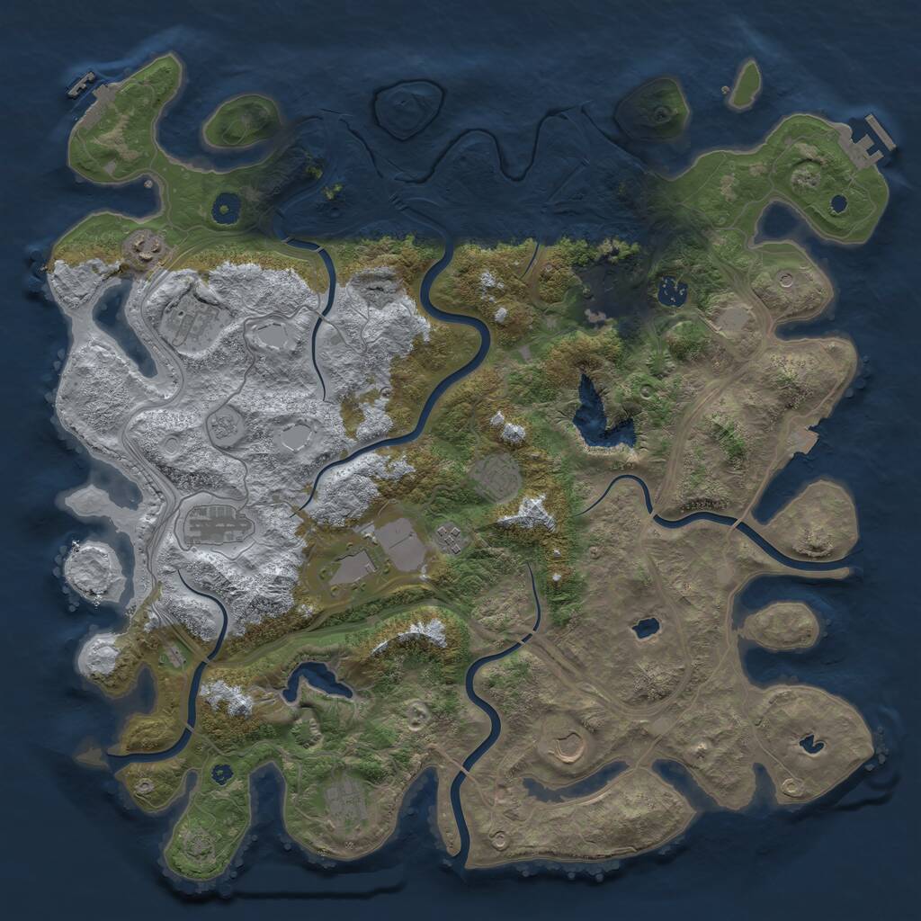 Rust Map: Procedural Map, Size: 4500, Seed: 899019554, 16 Monuments