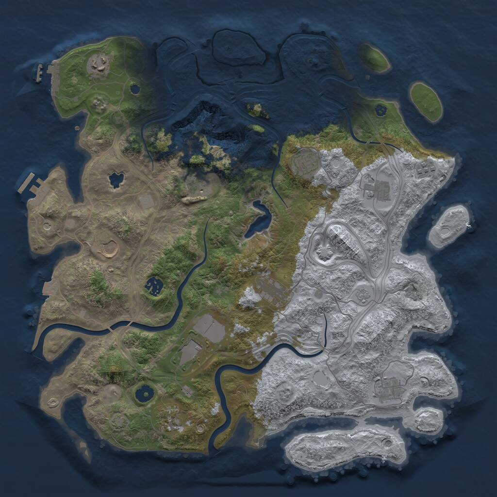 Rust Map: Procedural Map, Size: 4250, Seed: 555010, 17 Monuments