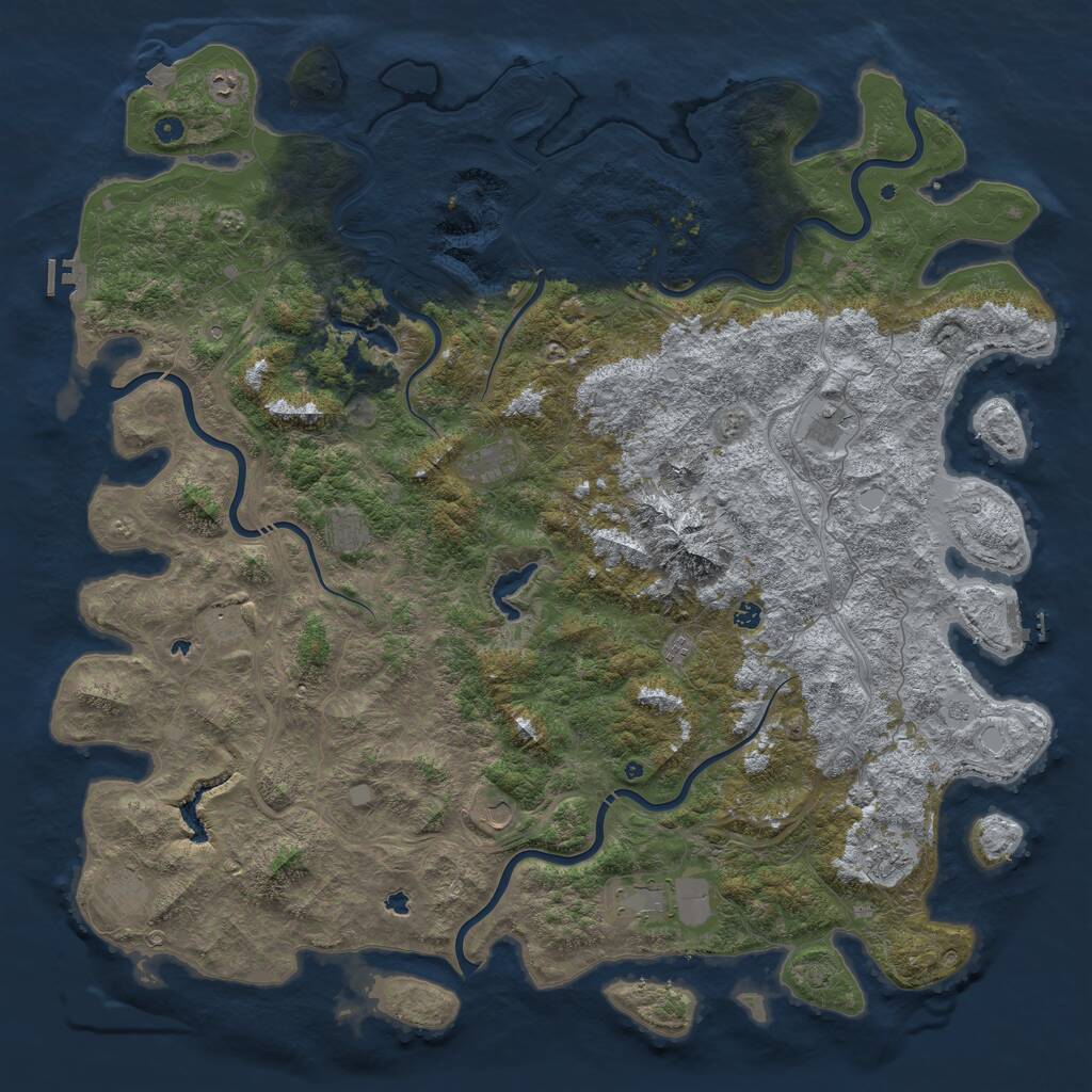 Rust Map: Procedural Map, Size: 6000, Seed: 1756947231, 17 Monuments