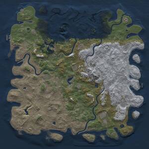 Thumbnail Rust Map: Procedural Map, Size: 6000, Seed: 1756947231, 17 Monuments
