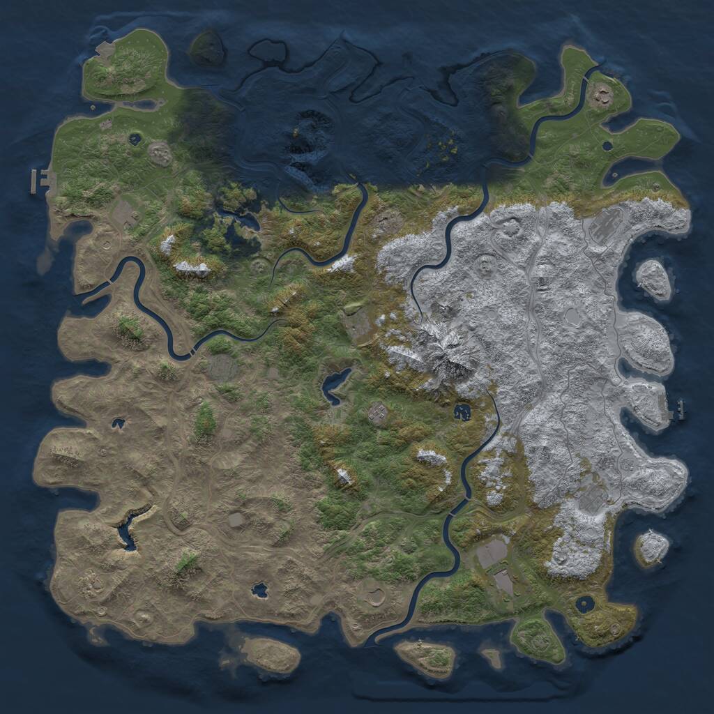 Rust Map: Procedural Map, Size: 6000, Seed: 1756947231, 17 Monuments