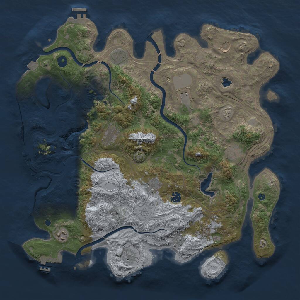 Rust Map: Procedural Map, Size: 4250, Seed: 705152, 17 Monuments