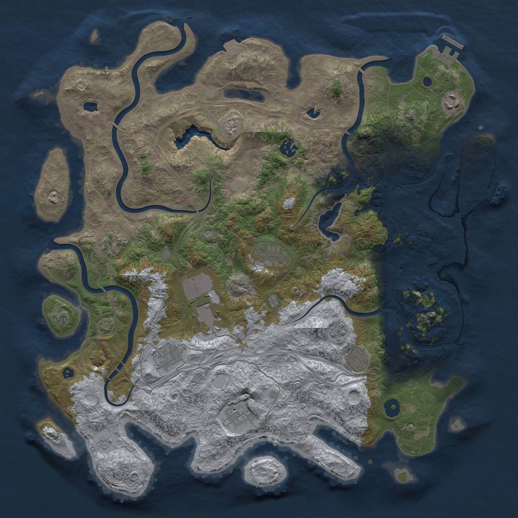 Rust Map: Procedural Map, Size: 4500, Seed: 184588024, 15 Monuments