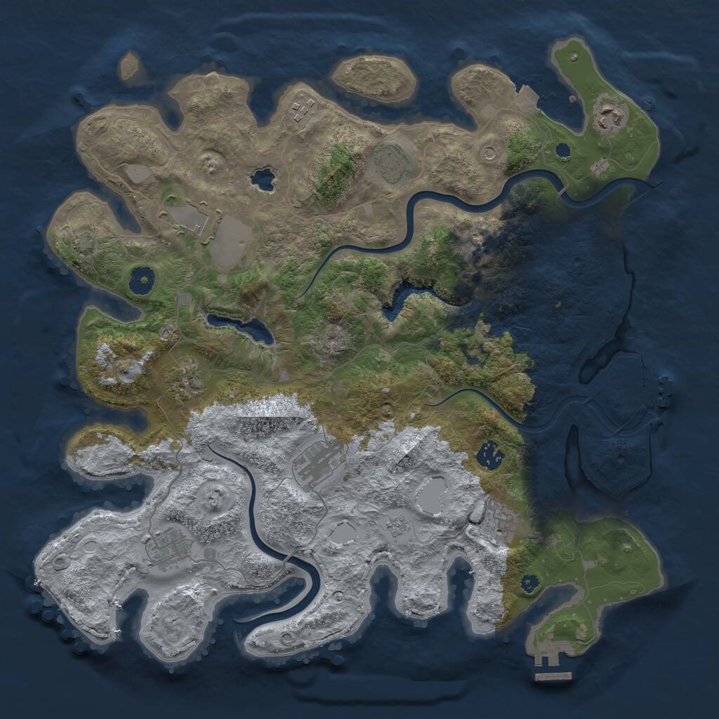 Rust Map: Procedural Map, Size: 4000, Seed: 1016295520, 15 Monuments