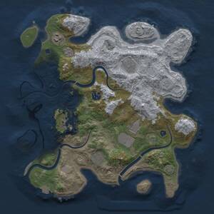Thumbnail Rust Map: Procedural Map, Size: 3500, Seed: 126921, 11 Monuments