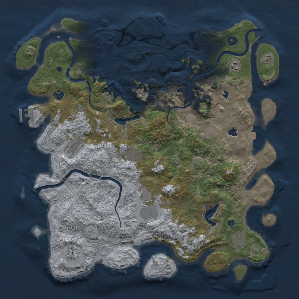 Rust Map: Procedural Map, Size: 4500, Seed: 1667234373, 16 Monuments