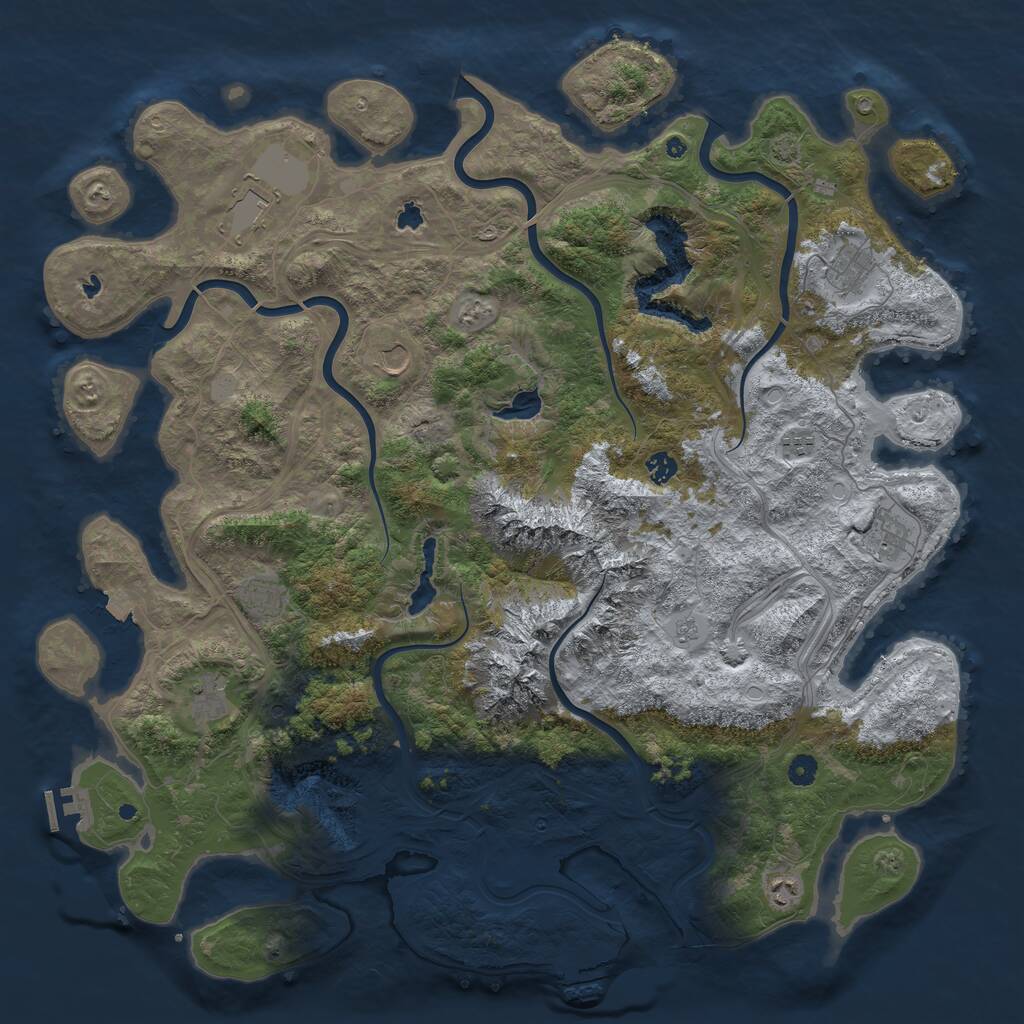 Rust Map: Procedural Map, Size: 5000, Seed: 260487642, 15 Monuments