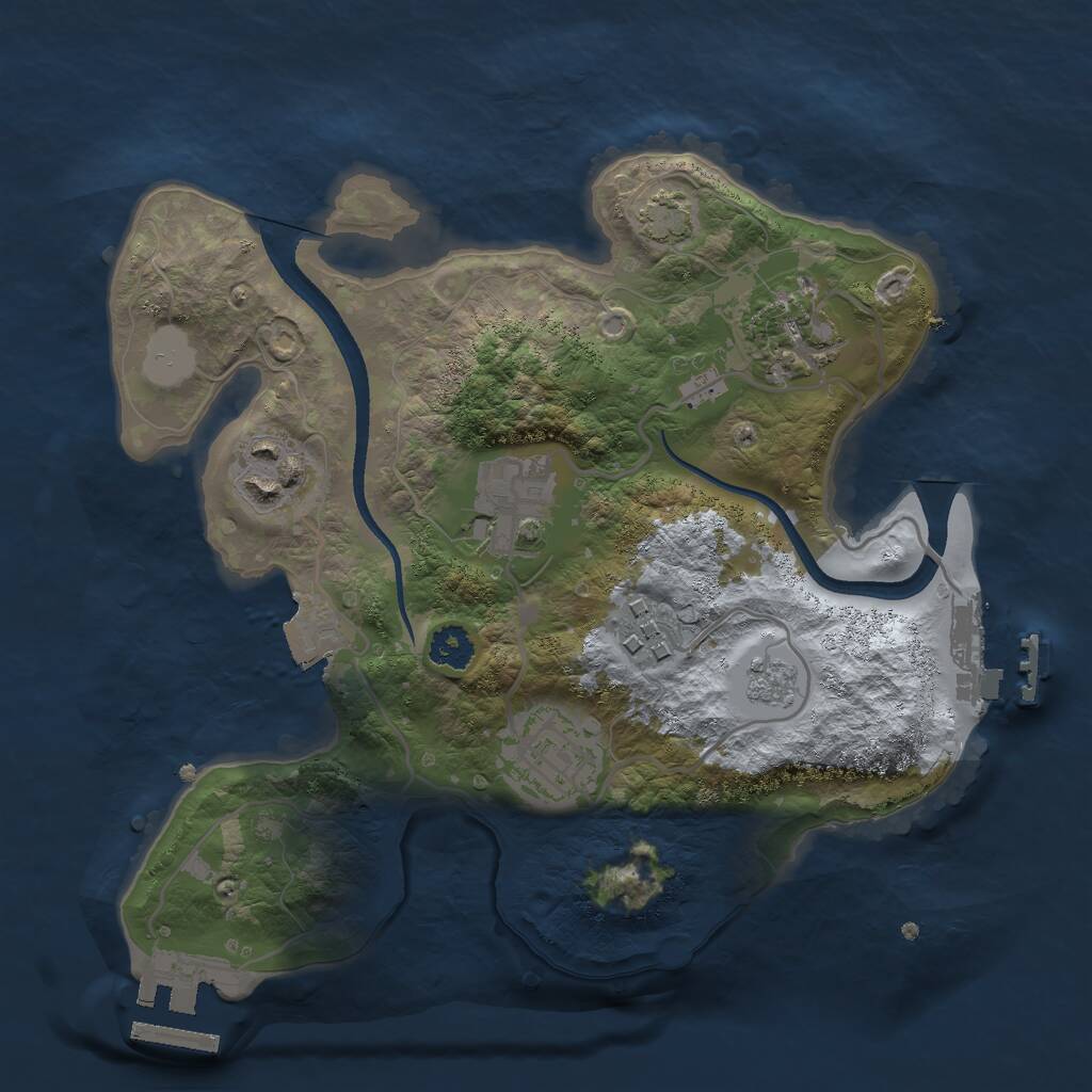 Rust Map: Procedural Map, Size: 2500, Seed: 1048765581, 10 Monuments