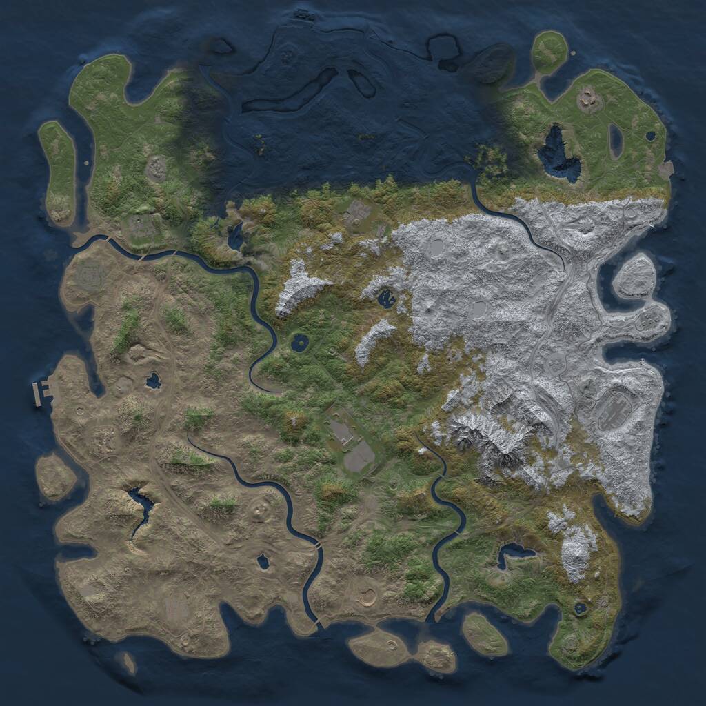 Rust Map: Procedural Map, Size: 6000, Seed: 478989956, 17 Monuments