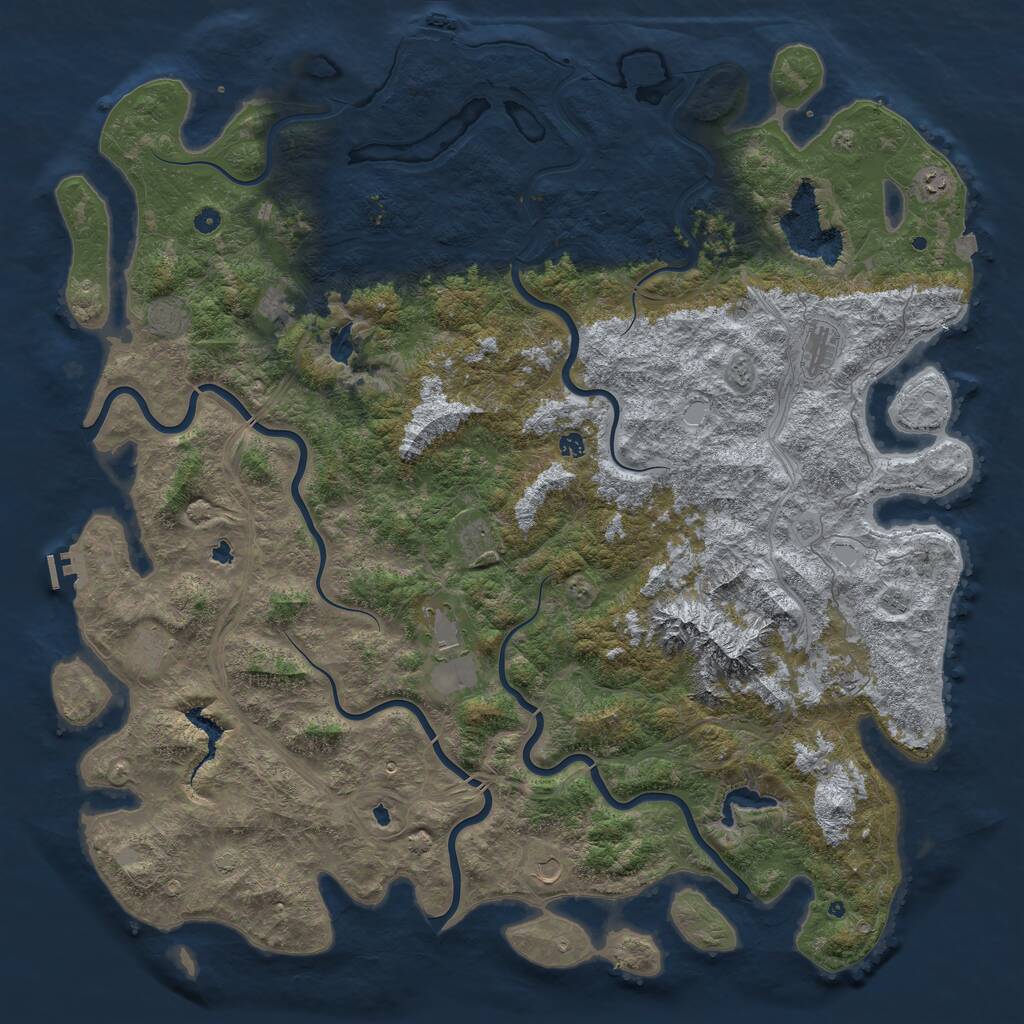Rust Map: Procedural Map, Size: 6000, Seed: 478989956, 17 Monuments