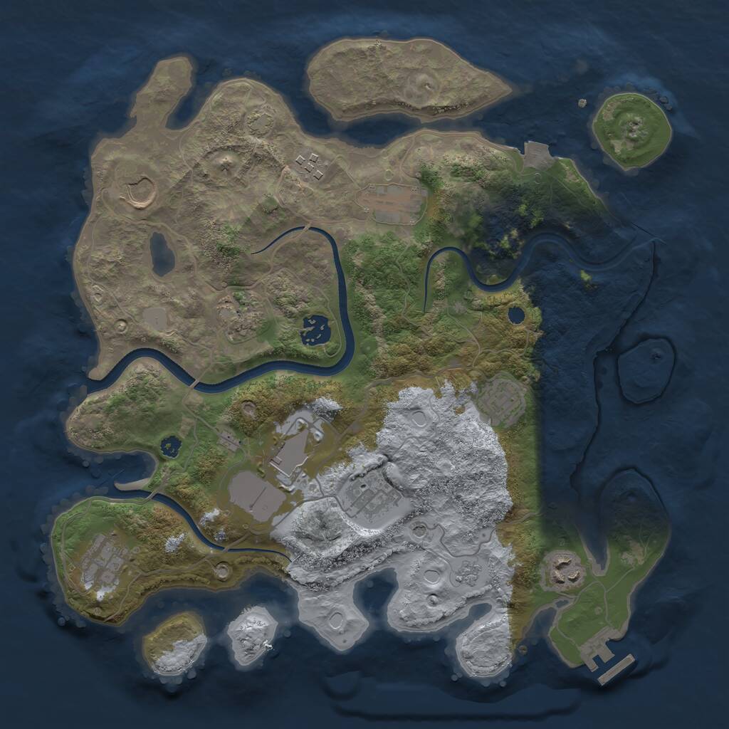 Rust Map: Procedural Map, Size: 3500, Seed: 1678307215, 15 Monuments