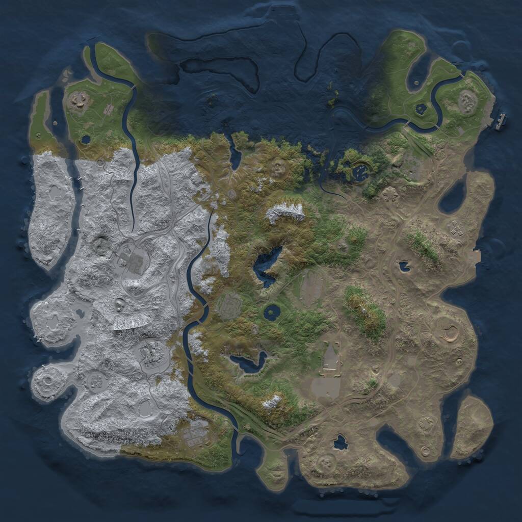 Rust Map: Procedural Map, Size: 4800, Seed: 461511141, 17 Monuments