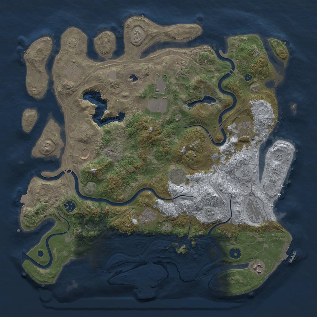 Rust Map: Procedural Map, Size: 4250, Seed: 1774905673, 17 Monuments