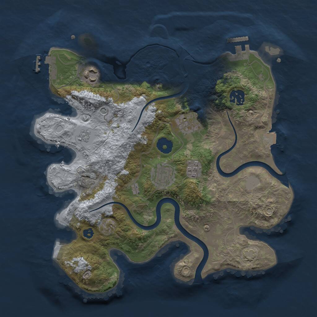 Rust Map: Procedural Map, Size: 3000, Seed: 98724, 11 Monuments