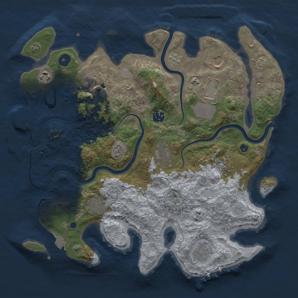 Rust Map: Procedural Map, Size: 3750, Seed: 1629757157, 15 Monuments