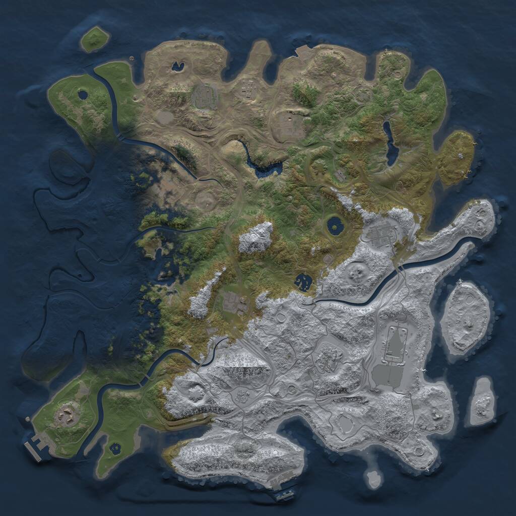Rust Map: Procedural Map, Size: 4500, Seed: 774521083, 16 Monuments