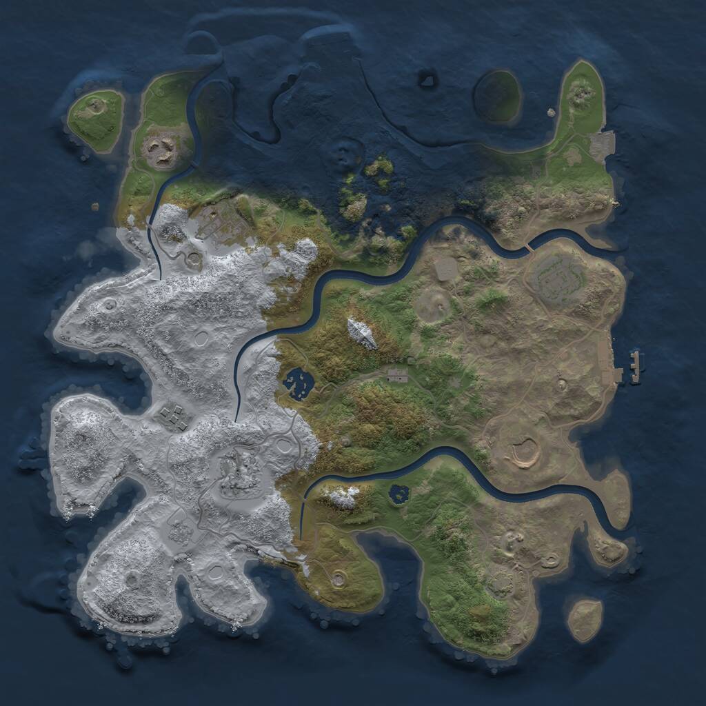 Rust Map: Procedural Map, Size: 3500, Seed: 171025222, 13 Monuments