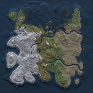 Thumbnail Rust Map: Procedural Map, Size: 3500, Seed: 171025222, 13 Monuments