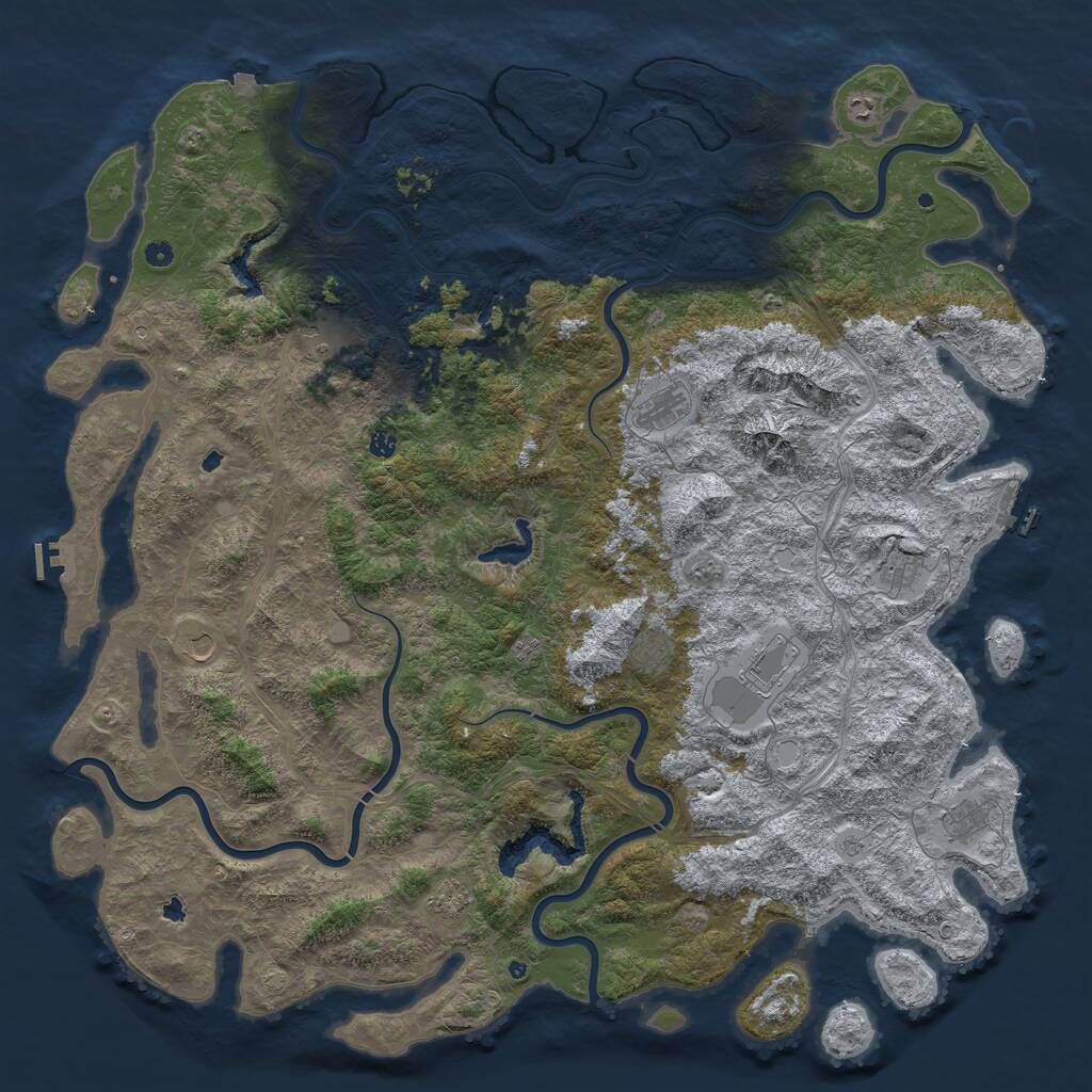Rust Map: Procedural Map, Size: 6000, Seed: 7302025, 17 Monuments