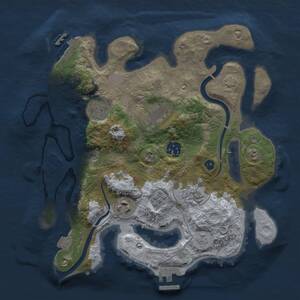 Thumbnail Rust Map: Procedural Map, Size: 3000, Seed: 651352, 12 Monuments