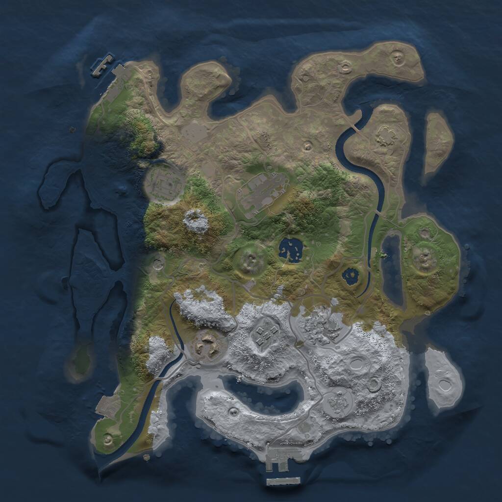 Rust Map: Procedural Map, Size: 3000, Seed: 651352, 12 Monuments