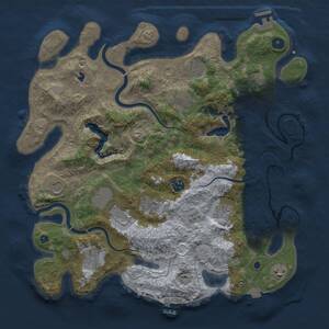 Thumbnail Rust Map: Procedural Map, Size: 4000, Seed: 1243430149, 16 Monuments