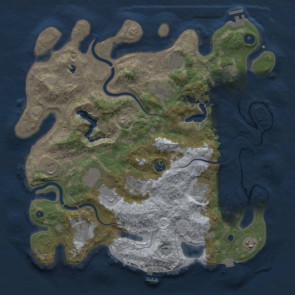 Rust Map: Procedural Map, Size: 4000, Seed: 1243430149, 16 Monuments