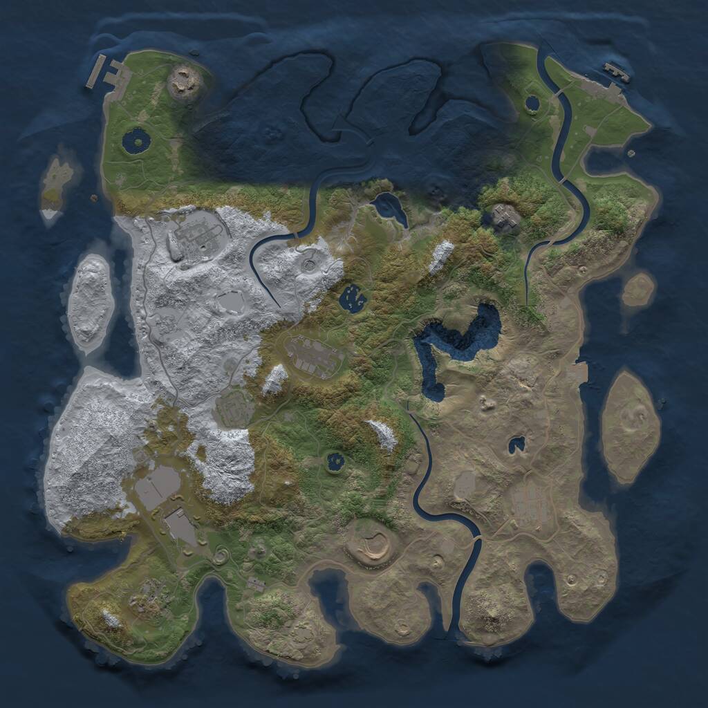 Rust Map: Procedural Map, Size: 4000, Seed: 779628772, 16 Monuments