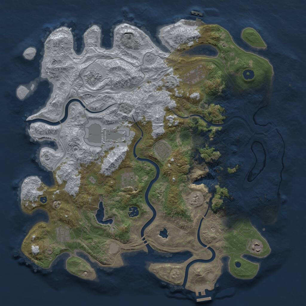 Rust Map: Procedural Map, Size: 4250, Seed: 117086, 15 Monuments