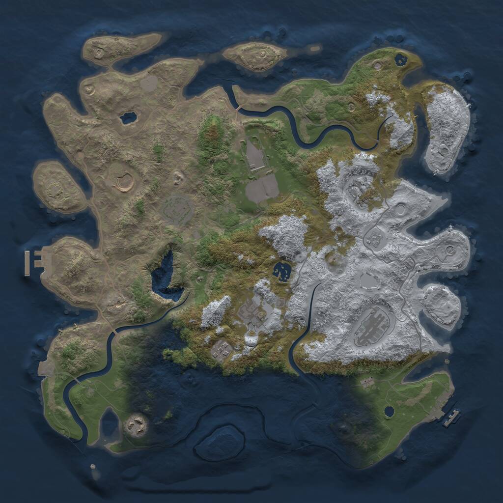 Rust Map: Procedural Map, Size: 4000, Seed: 533588439, 15 Monuments