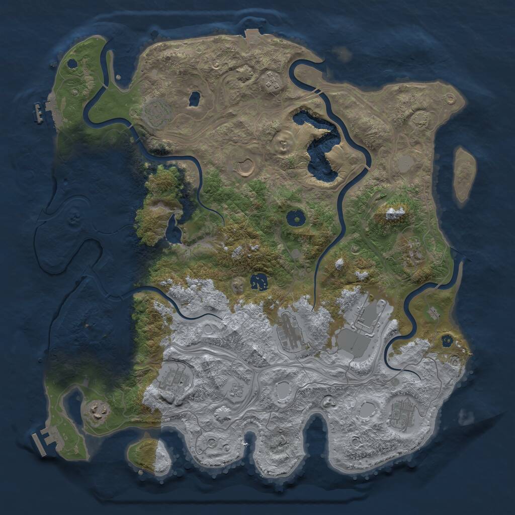 Rust Map: Procedural Map, Size: 4250, Seed: 686655, 16 Monuments