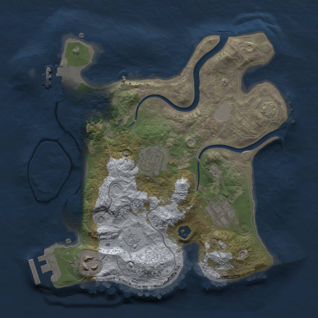 Rust Map: Procedural Map, Size: 2500, Seed: 315922526, 9 Monuments