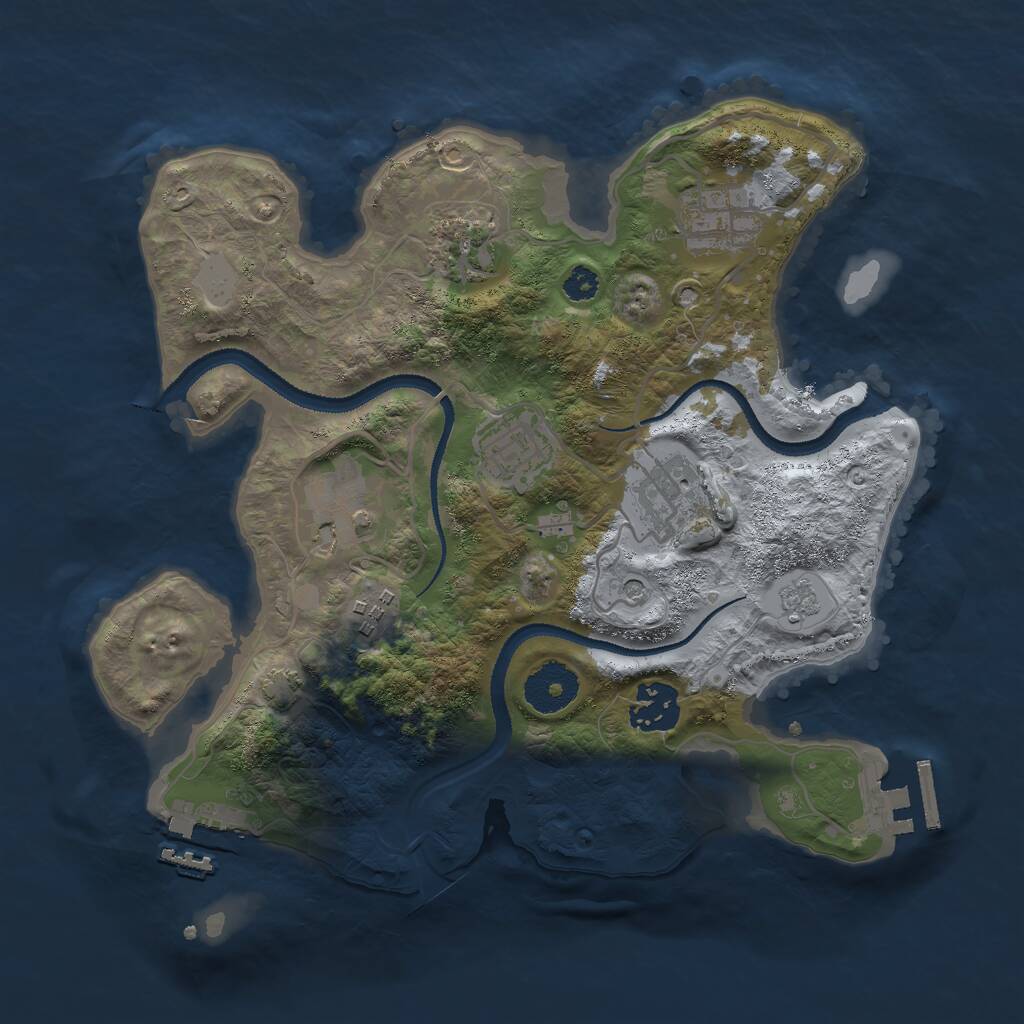 Rust Map: Procedural Map, Size: 3000, Seed: 674252228, 13 Monuments