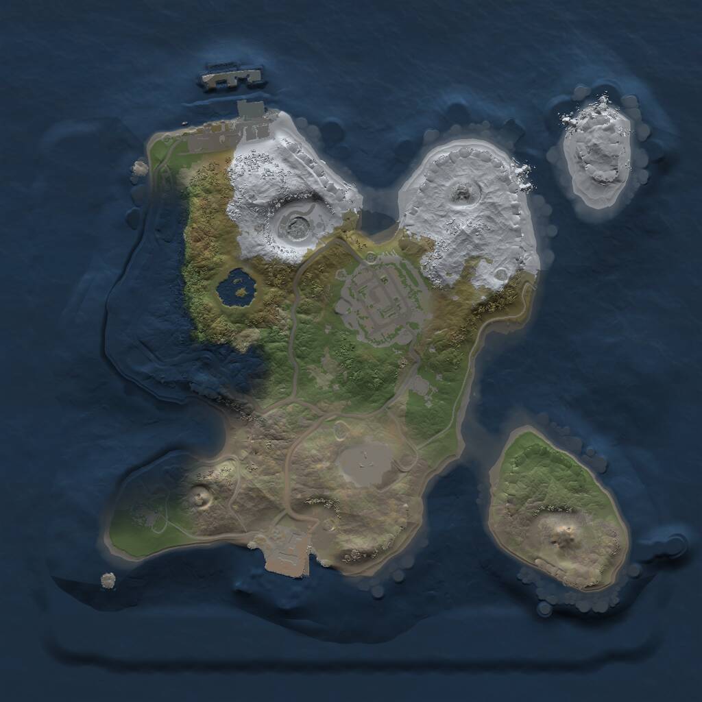 Rust Map: Procedural Map, Size: 1850, Seed: 6969693, 4 Monuments