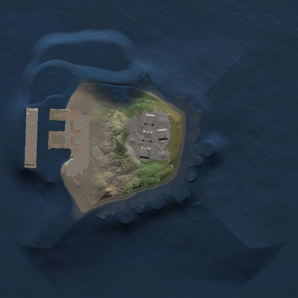 Rust Map: Procedural Map, Size: 1000, Seed: 43995, 3 Monuments