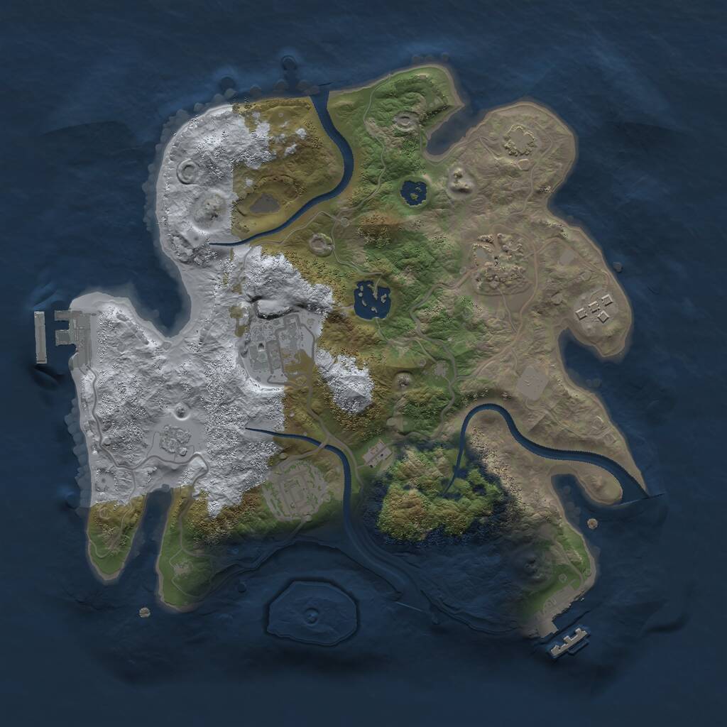 Rust Map: Procedural Map, Size: 2800, Seed: 61482599, 10 Monuments