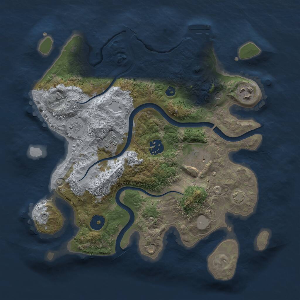 Rust Map: Procedural Map, Size: 3000, Seed: 11202, 9 Monuments