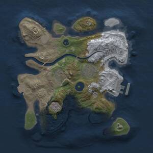 Thumbnail Rust Map: Procedural Map, Size: 2500, Seed: 1284132252, 7 Monuments