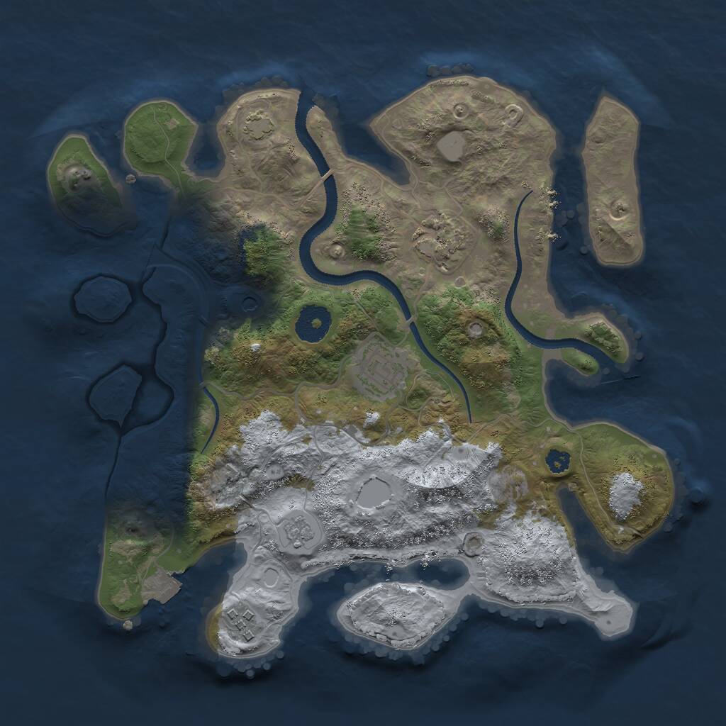 Rust Map: Procedural Map, Size: 3000, Seed: 629004408, 7 Monuments
