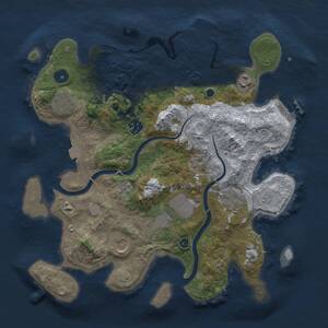 Thumbnail Rust Map: Procedural Map, Size: 3500, Seed: 1272432050, 13 Monuments