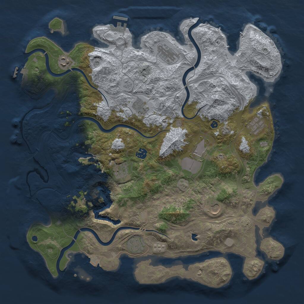 Rust Map: Procedural Map, Size: 4250, Seed: 12120, 16 Monuments