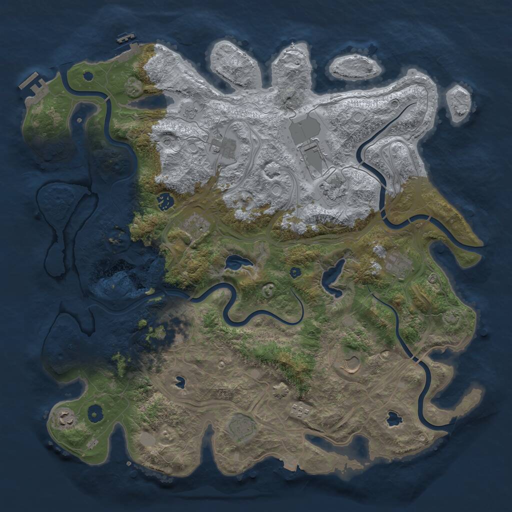 Rust Map: Procedural Map, Size: 4500, Seed: 1288674792, 17 Monuments