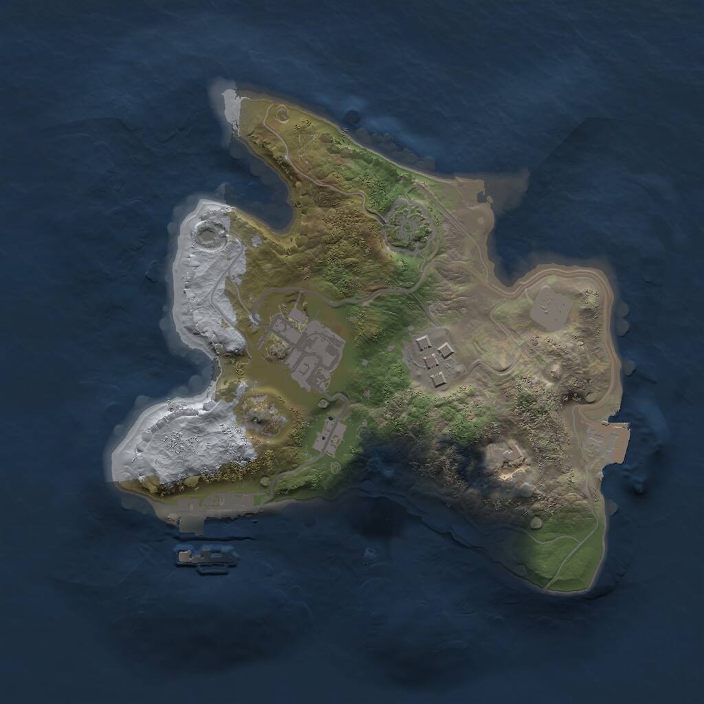 Rust Map: Procedural Map, Size: 2000, Seed: 1988739195, 5 Monuments
