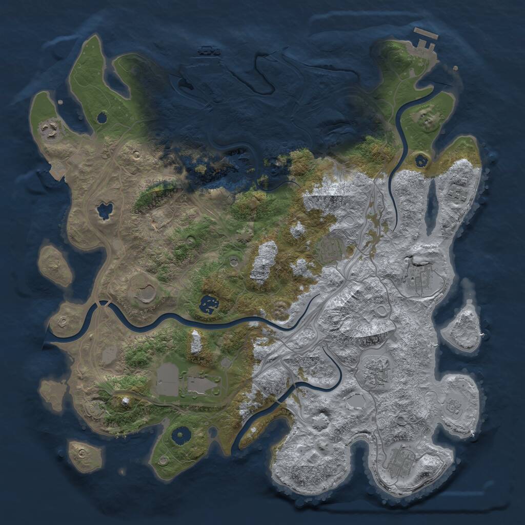 Rust Map: Procedural Map, Size: 4250, Seed: 11246049, 15 Monuments